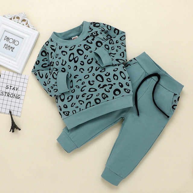 0-4Yrs 3Pcs Children Leopard/Print Sets