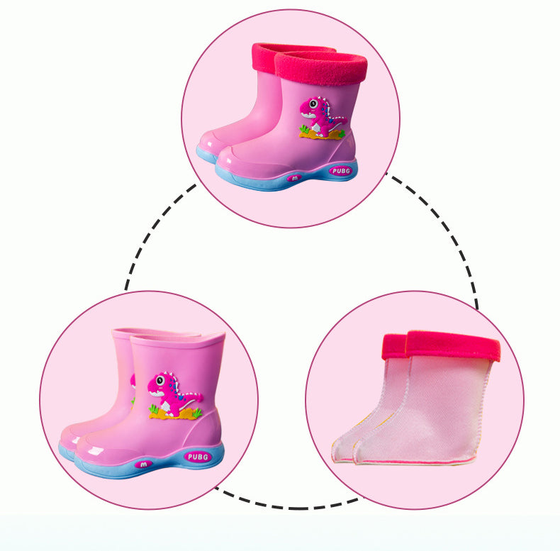 Kids Rain Shoes with Removable Velvet