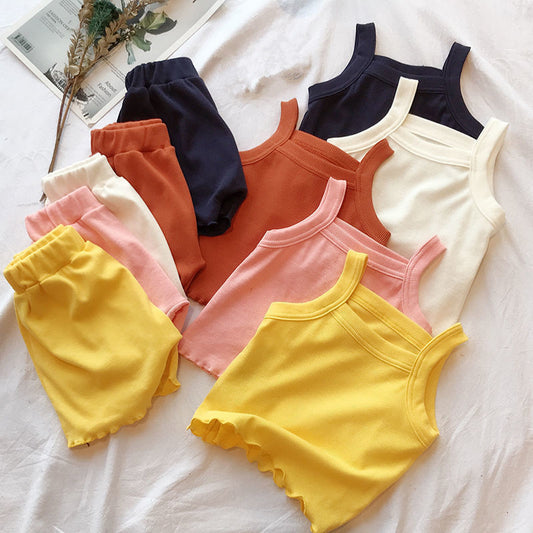 2PCS/Set Comfortable Sleeveless Tops+Pants