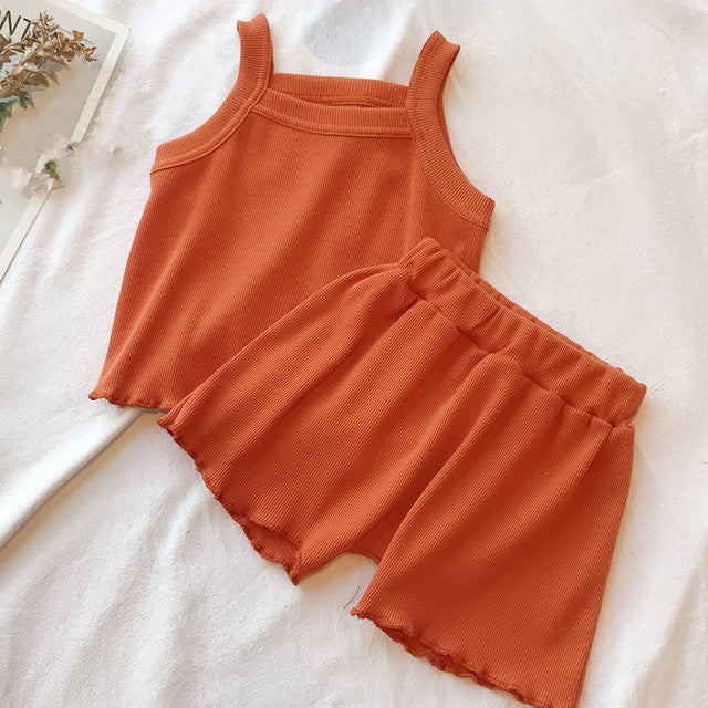 2PCS/Set Comfortable Sleeveless Tops+Pants