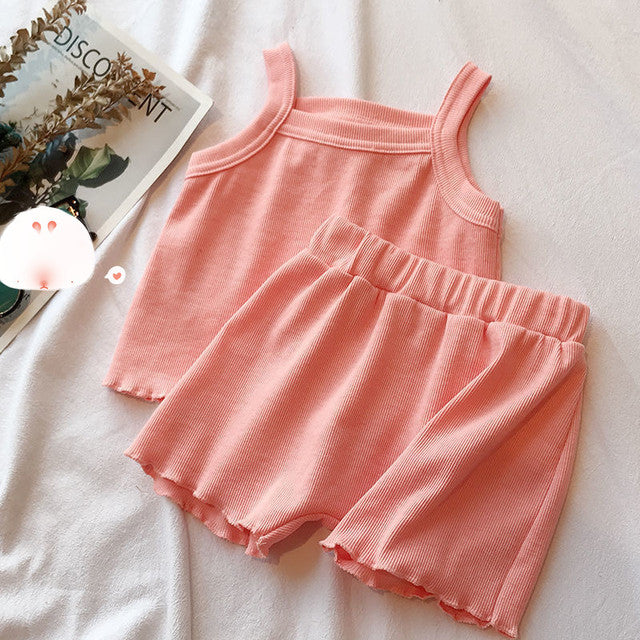 2PCS/Set Comfortable Sleeveless Tops+Pants