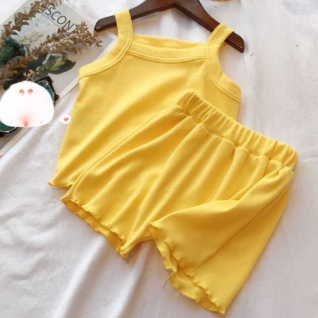 2PCS/Set Comfortable Sleeveless Tops+Pants