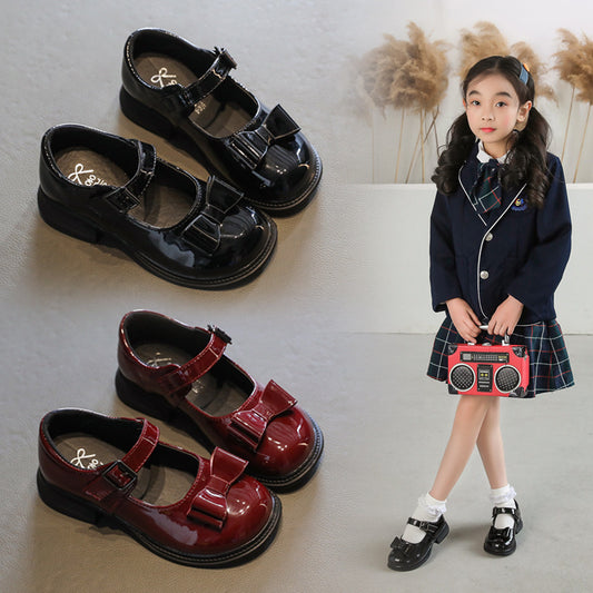 New School Girls Leather Shoes