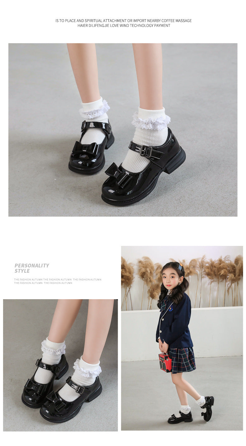 New School Girls Leather Shoes