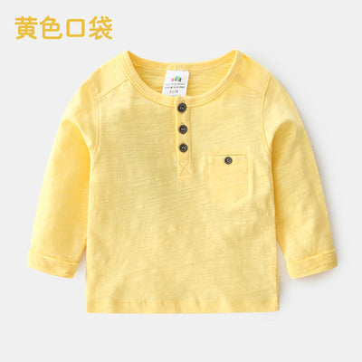 Soft Cotton Long Sleeve Pullover Basic T-Shirt For Kids