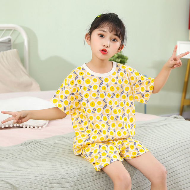 Kids Short-sleeved Cartoon Sleepwear