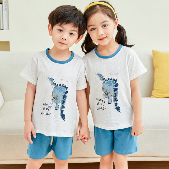 Kids Short-sleeved Cartoon Sleepwear