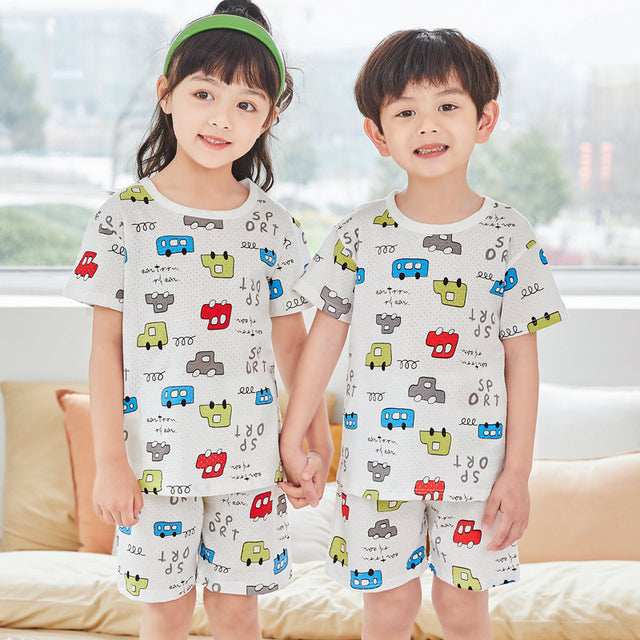 Kids Short-sleeved Cartoon Sleepwear