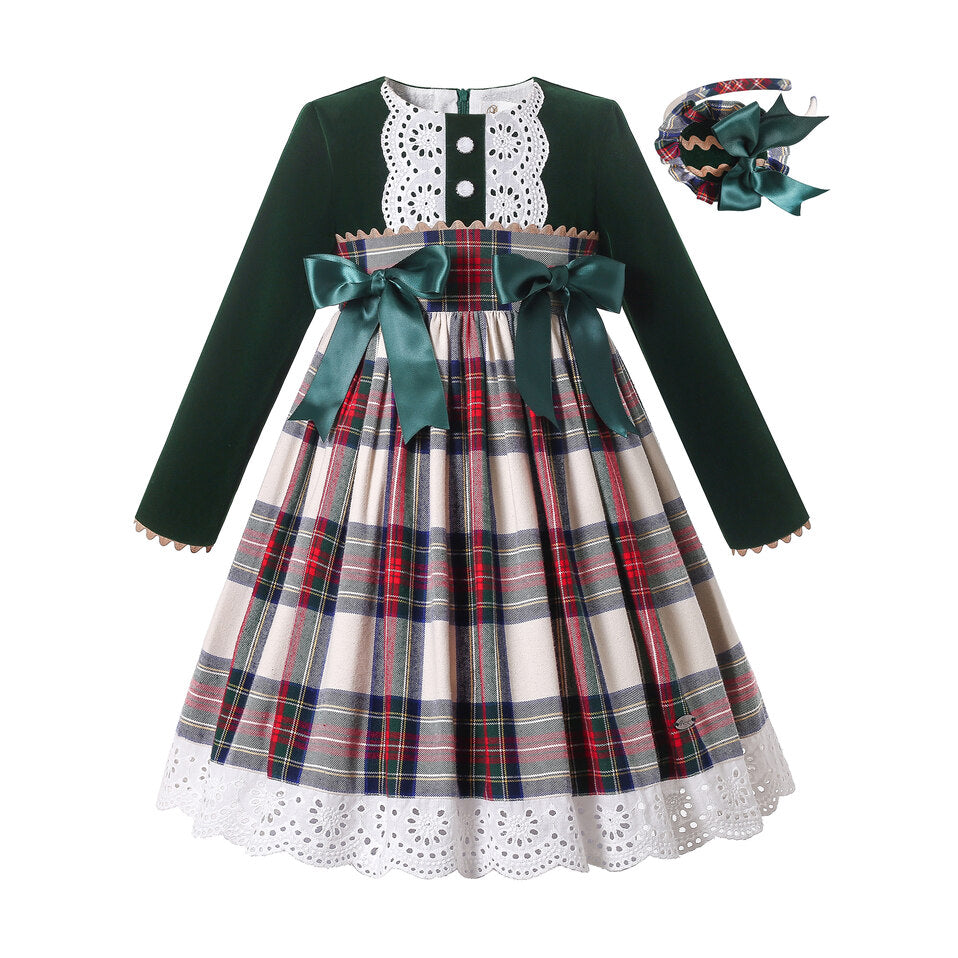 Green Plaid Vintage Dress.