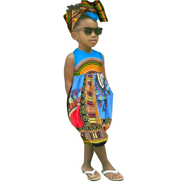 African Print Jumpsuit + Headwear